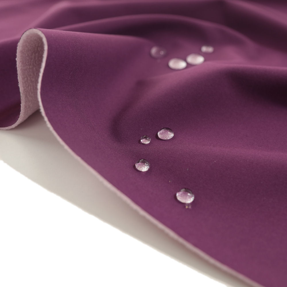 popup_images/191136.JPG Outdoor Softshell-Stoff mit Fleece Rückseite wasserdicht atmungsaktiv in Lila