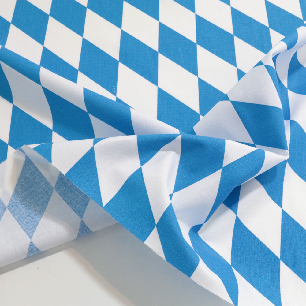 ÖkoTex Baumwollstoff Meterware - weicher Popeline Stoff mit Bayrischer Raute ÖkoTex Baumwollstoff Meterware - weicher Popeline Stoff mit Bayrischer Raute