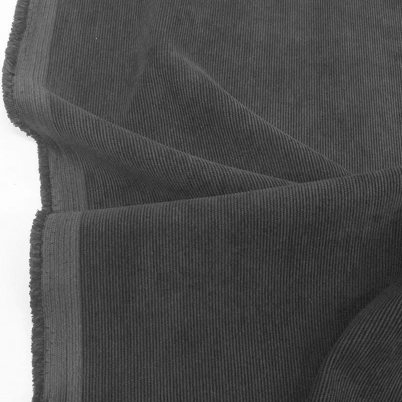 (Muster) grau Mikro CORD weicher Baumwollstoff für Hose Jacke Hemd Cordstoff vor