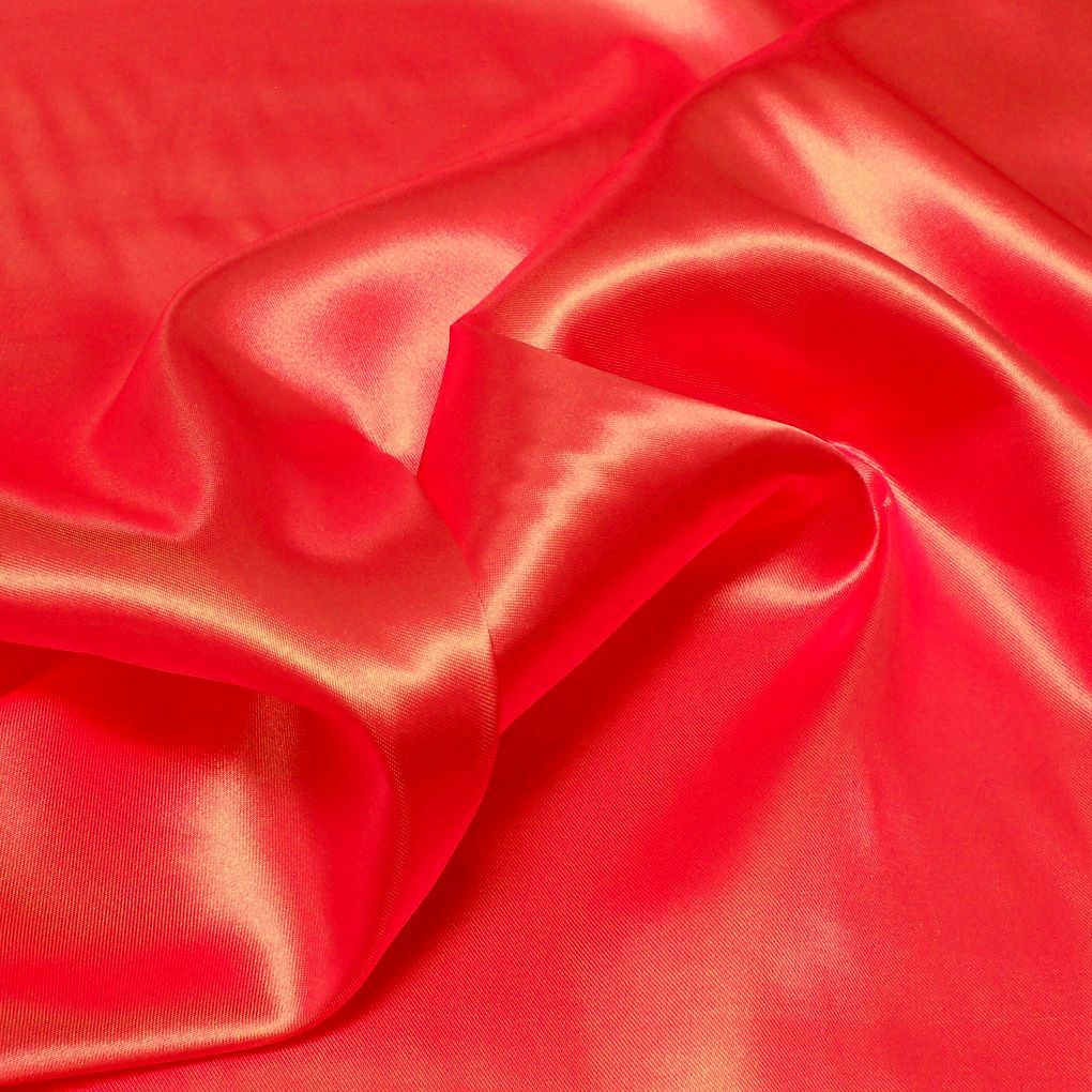 Glanz Satin Stoff Meterware als Gardinenstoff Kleiderstoff - Rot
