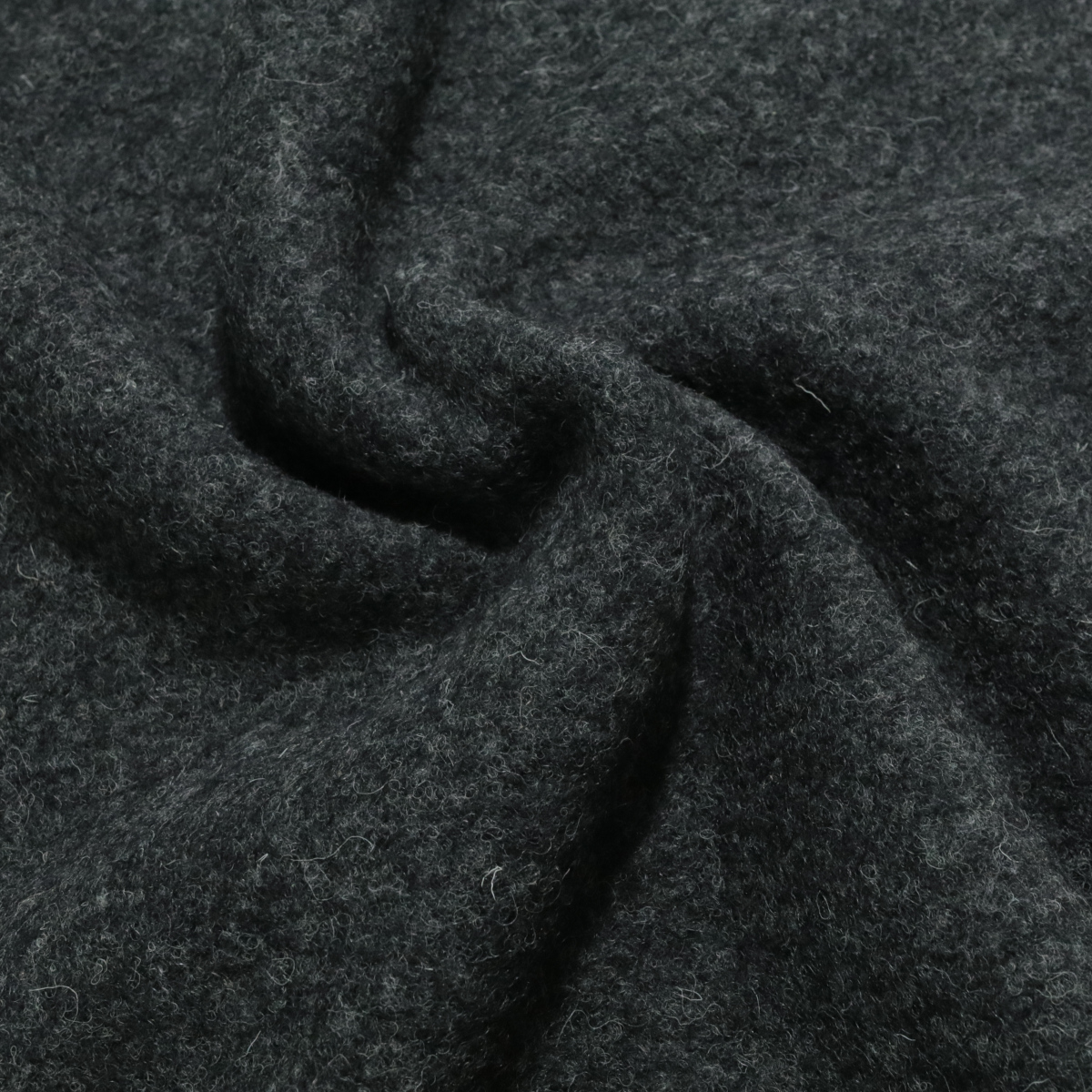Winter Wollstoff in Anthrazit warmes Dicht gewebtes Wolltuch für Mantel Jacke Sakko