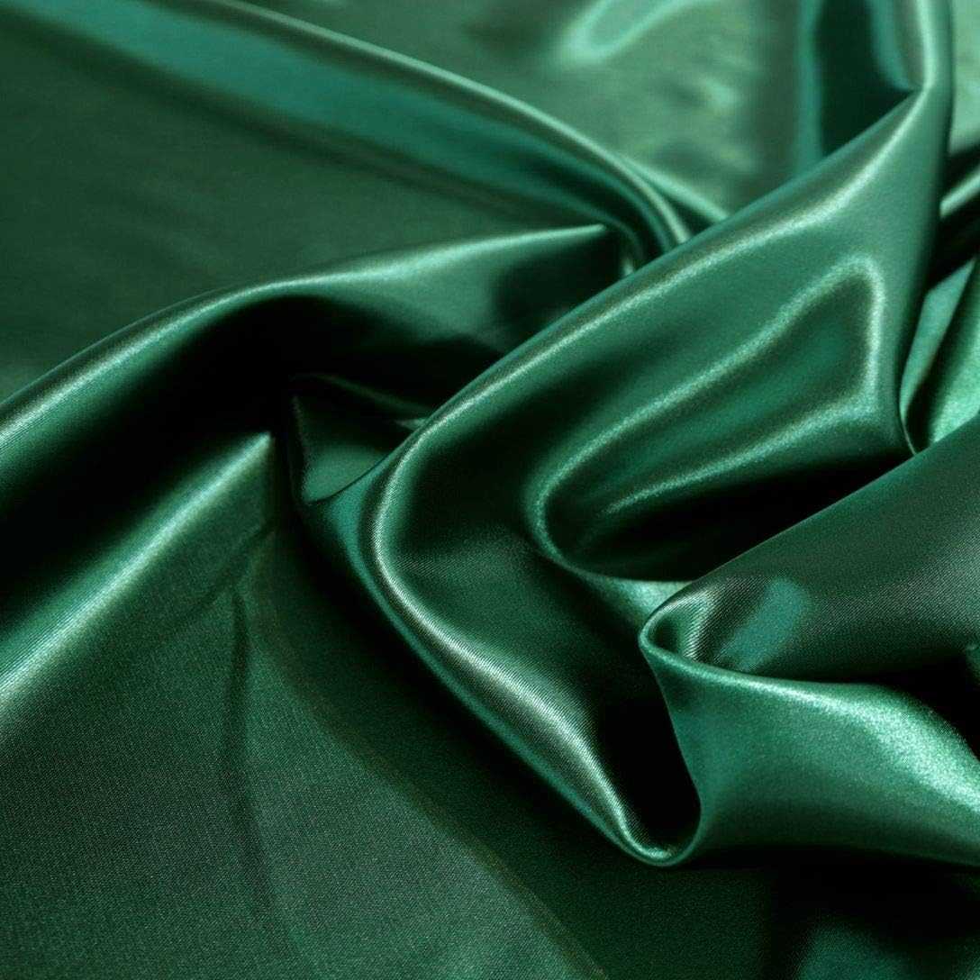 Glanz Satin Stoff Meterware als Gardinenstoff Kleiderstoff - Dunkel Grün Glanz Satin Stoff Meterware als Gardinenstoff Kleiderstoff - Dunkel Grün