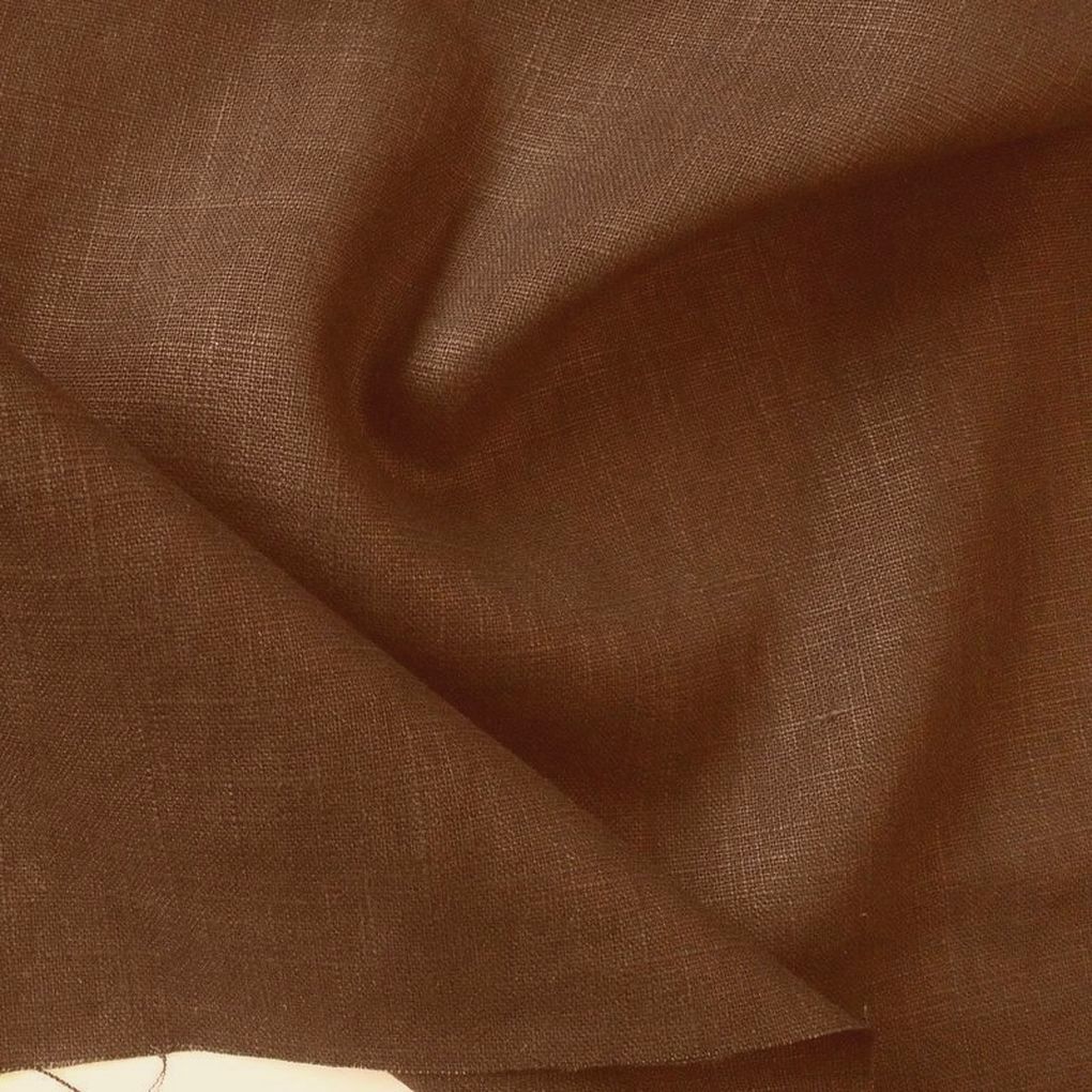 popup_images/187770.jpg weiches Leinen für Kleid Rock Hose Jacke vorgewaschener Leinenstoff Meterware - dunkel braun