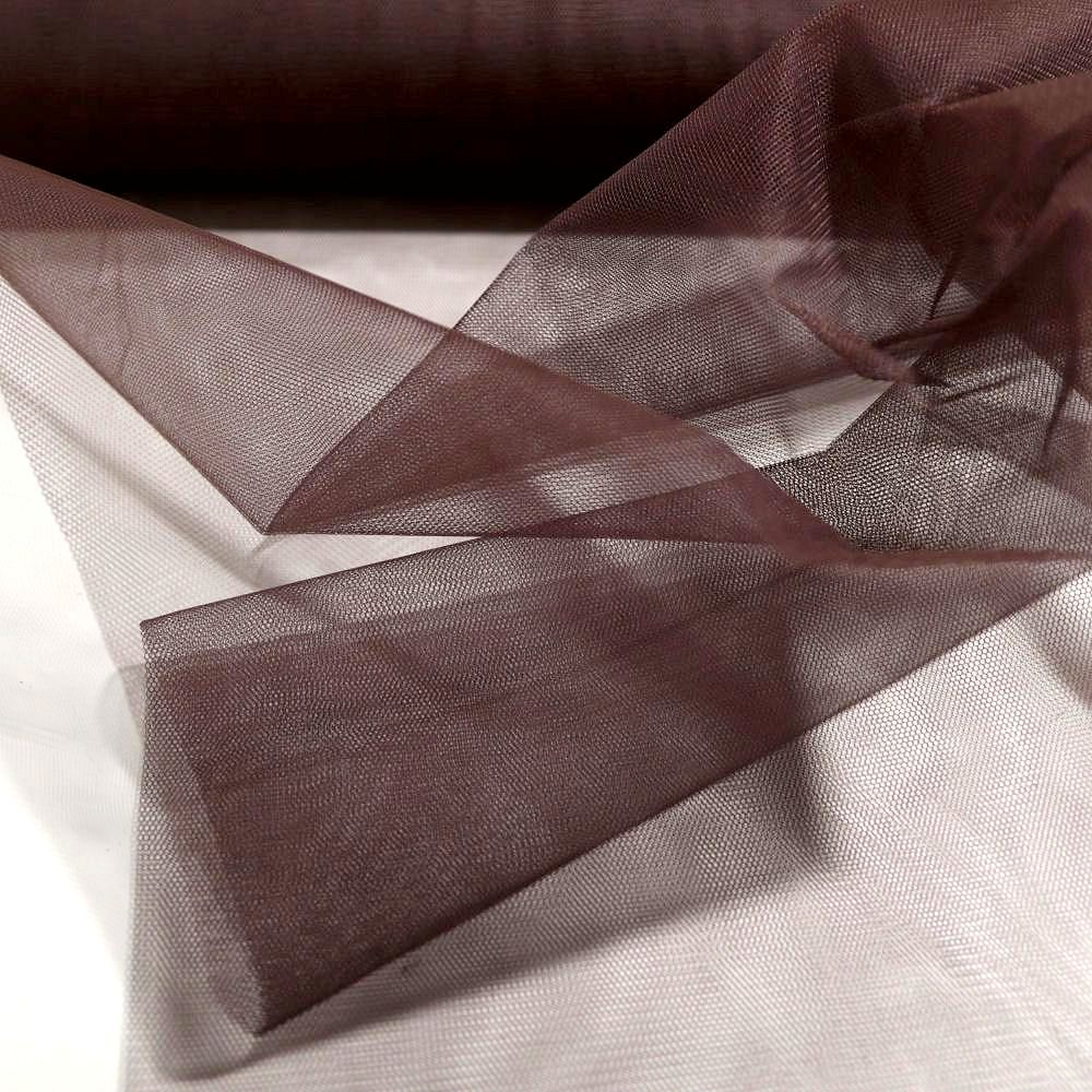 Tüllstoff Meterware 140cm breit für Gardine Vorhang Store Hochzeit - Kakao Braun Tüllstoff Meterware 140cm breit für Gardine Vorhang Store Hochzeit - Kakao Braun