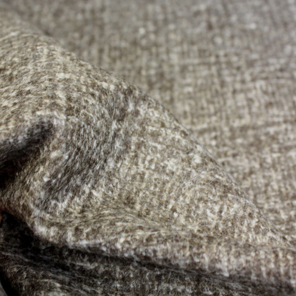 warmer Herbst Jersey mit Mohair und Wolle Jerseystoff Meterware - braun