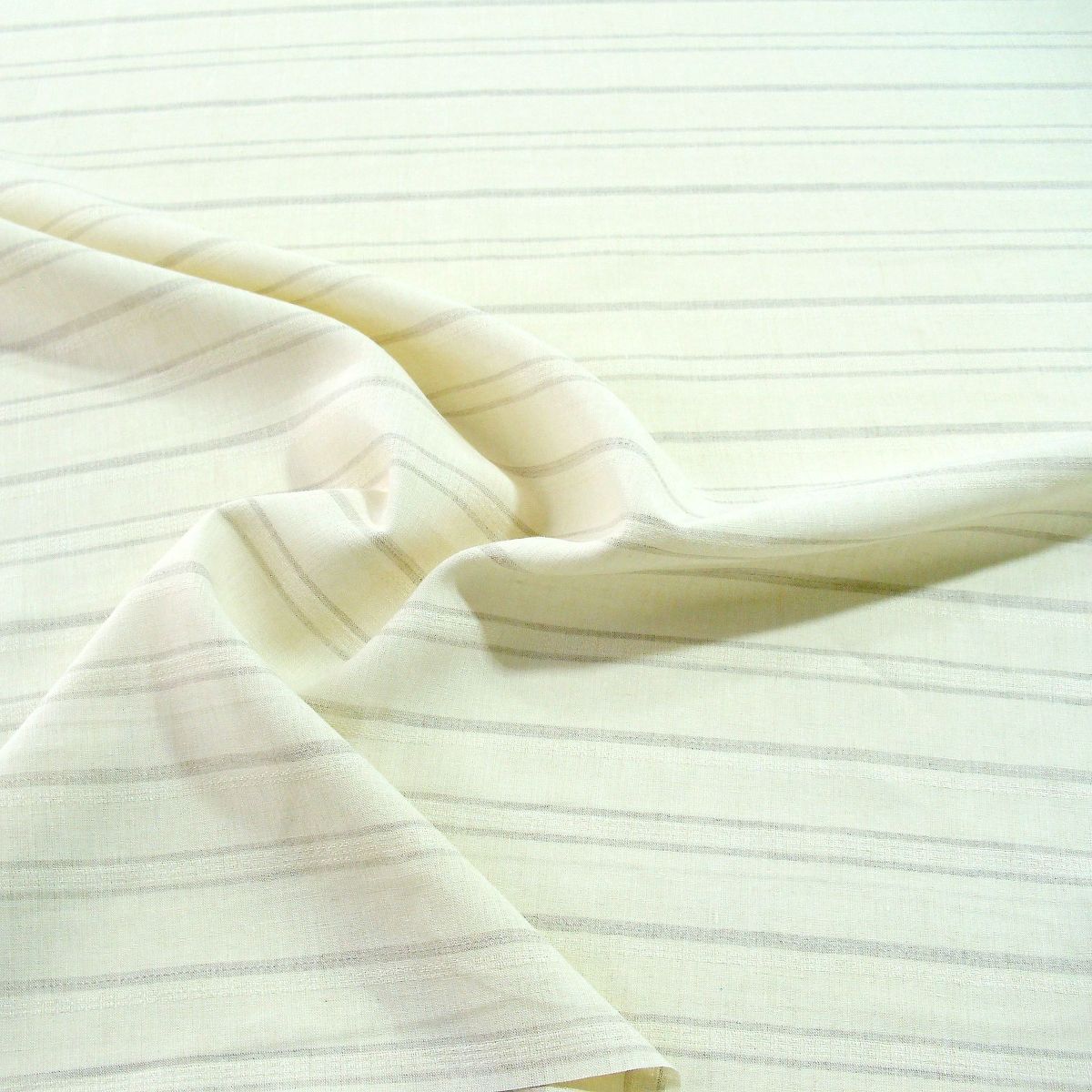 weiches Leinen für Kleid Rock Hose Jacke vorgewaschener Leinenstoff Meterware - creme gestreift