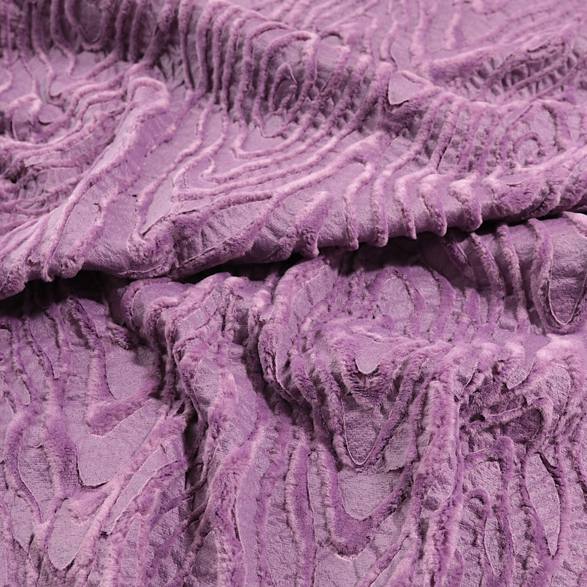 weiches Struktur Kunstfell für Decke Jacke Mantel Kunstpelz Stoff Meterware - Rosenholz Zebra