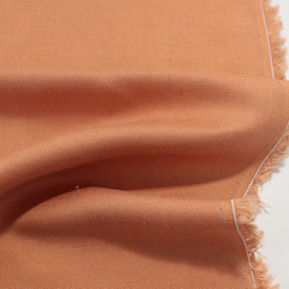 Leinen Stoff Meterware vorgewaschene Naturfaser in terracotta Leinen Stoff Meterware vorgewaschene Naturfaser in terracotta