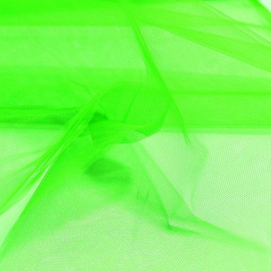 Tüllstoff Meterware 180cm breit Tüll für Kleidung Gardine Vorhang Deko -  Neon Grün