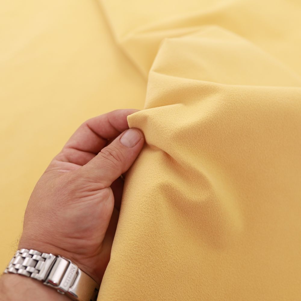 popup_images/gelb1_185335.jpg Wildleder Polsterstoff schmutzabweisend weicher Mikrofaser Velourstoff Meterware - Gelb