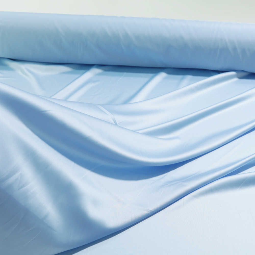 zarter Glanz Futter Satin Stoff Meterware als Gardinenstoff Kleiderstoff - Hell Blau