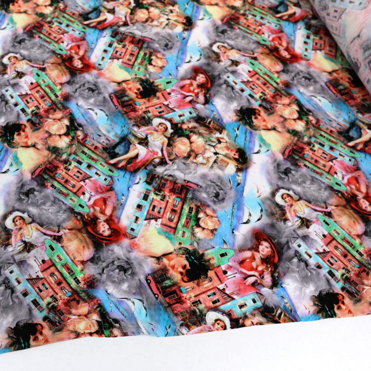 Sommer Baumwolljersey für Shirt Kleid weicher elastischer Jersey Stoff - Paris Style