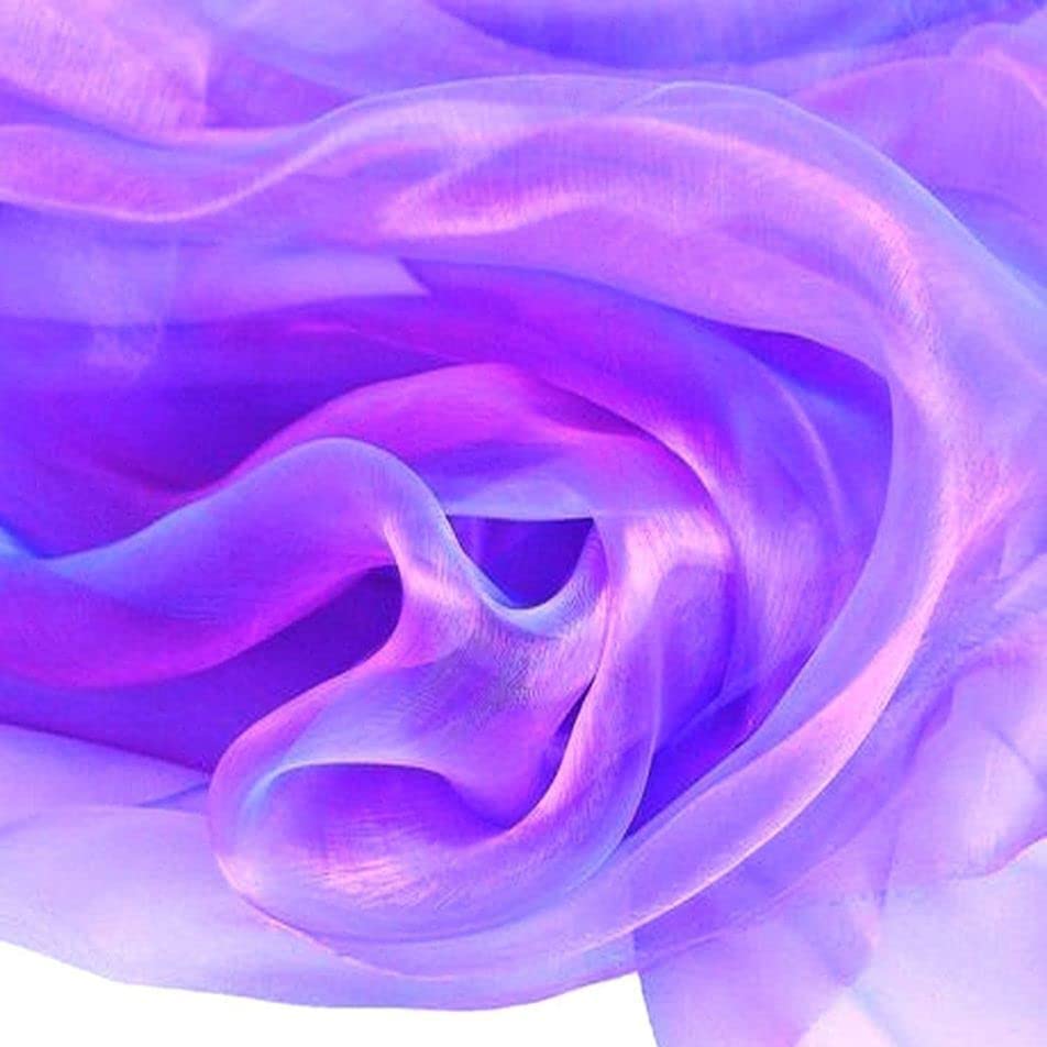 (Muster) zweifarbig schimmernder Organza als Deko-Stoff in Violett-Blau