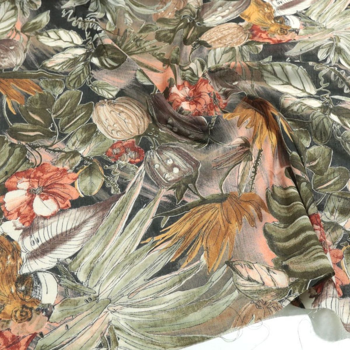 Sommer Blusenstoff Kleiderstoff Stoff Fallend Knitterfreie Meterware Blumen