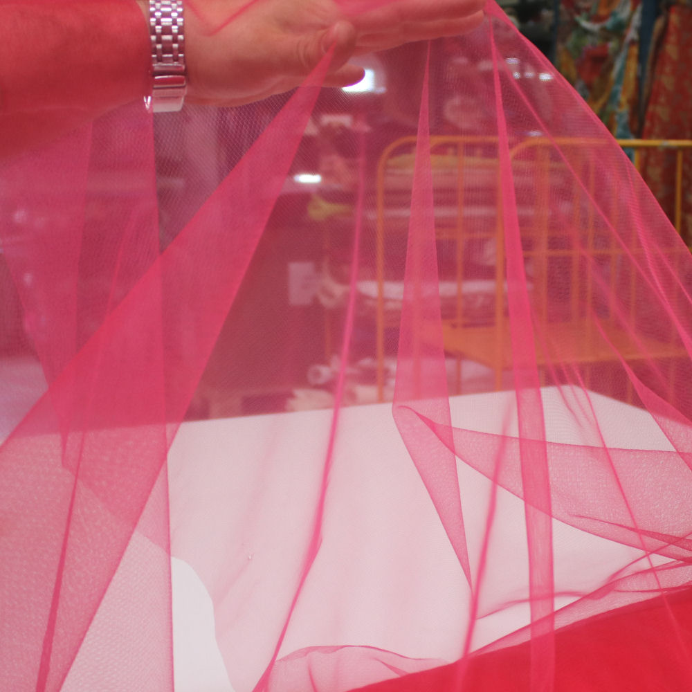 uni Tüllstoff Meterware 300cm breit für Gardine Vorhang Store Hochzeit - Himbeer Rot