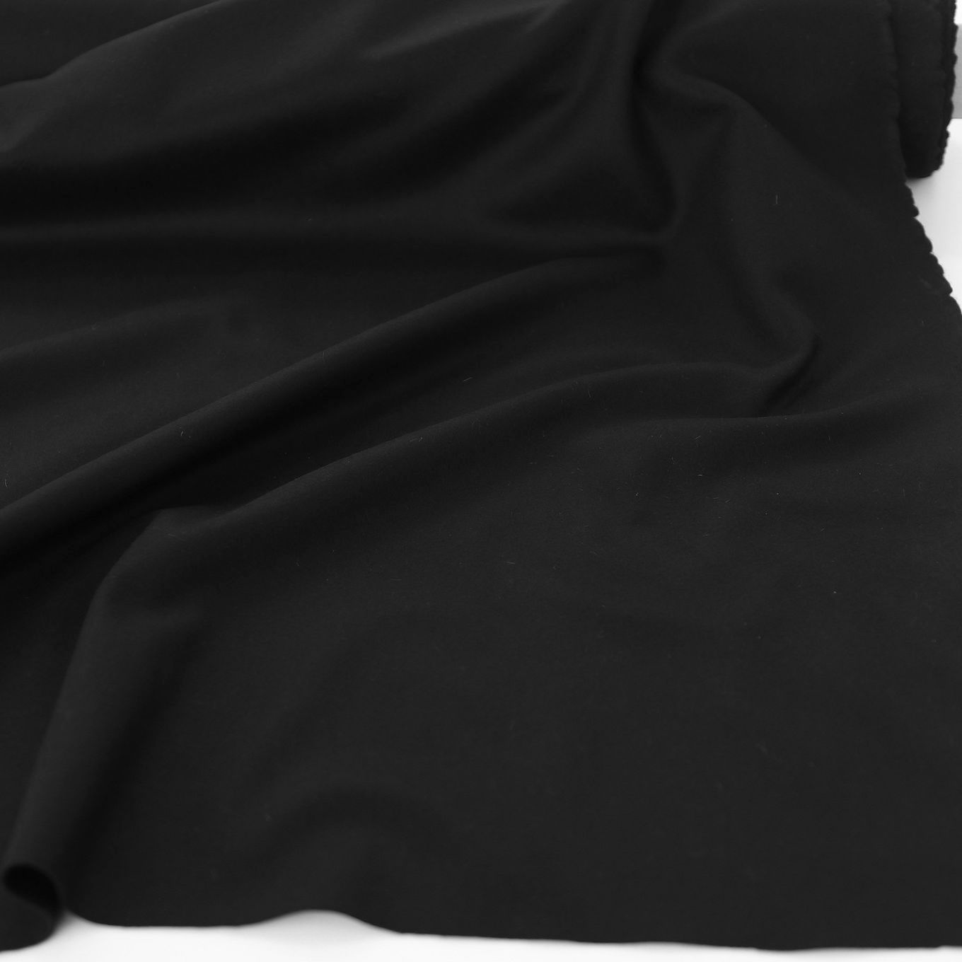 schwarz Loden-Stoff weich warm Winter-Bekleidung Mantel Woll-Tuch Meterware