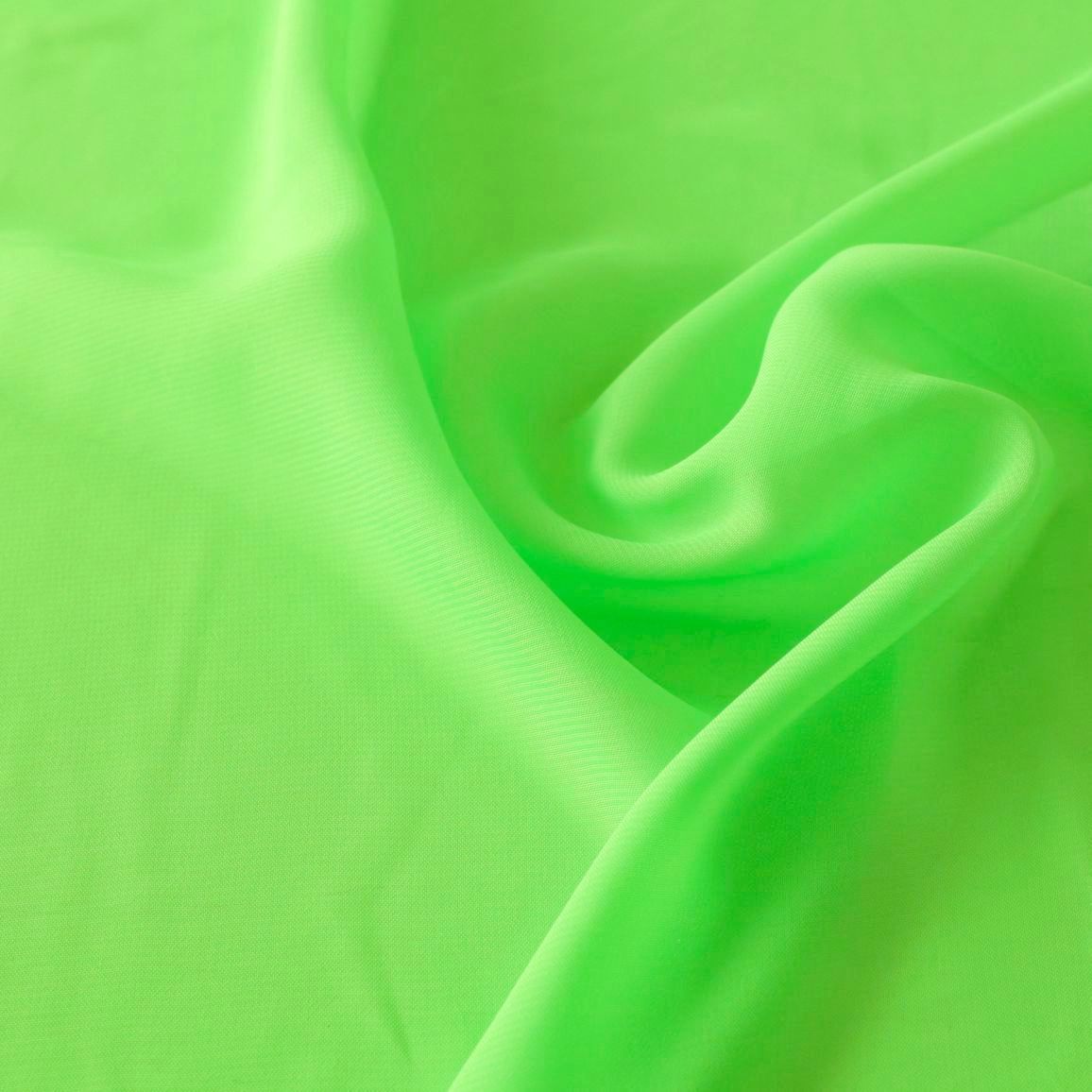 feiner Chiffon weich fallend Stoff für Kleidung Gardine Deko Meterware - neon grün feiner Chiffon weich fallend Stoff für Kleidung Gardine Deko Meterware - neon grün