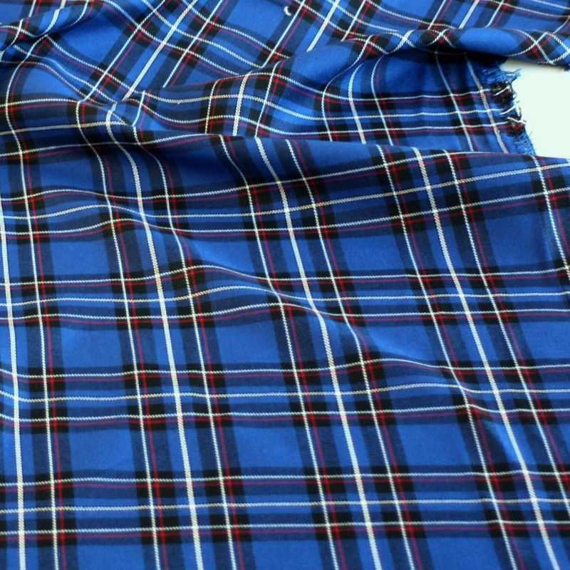 Tartan Schottenkaro Stoff Meterware für Kleid Rock Vorhang -  blau schwarz kariert Tartan Schottenkaro Stoff Meterware für Kleid Rock Vorhang -  blau schwarz kariert
