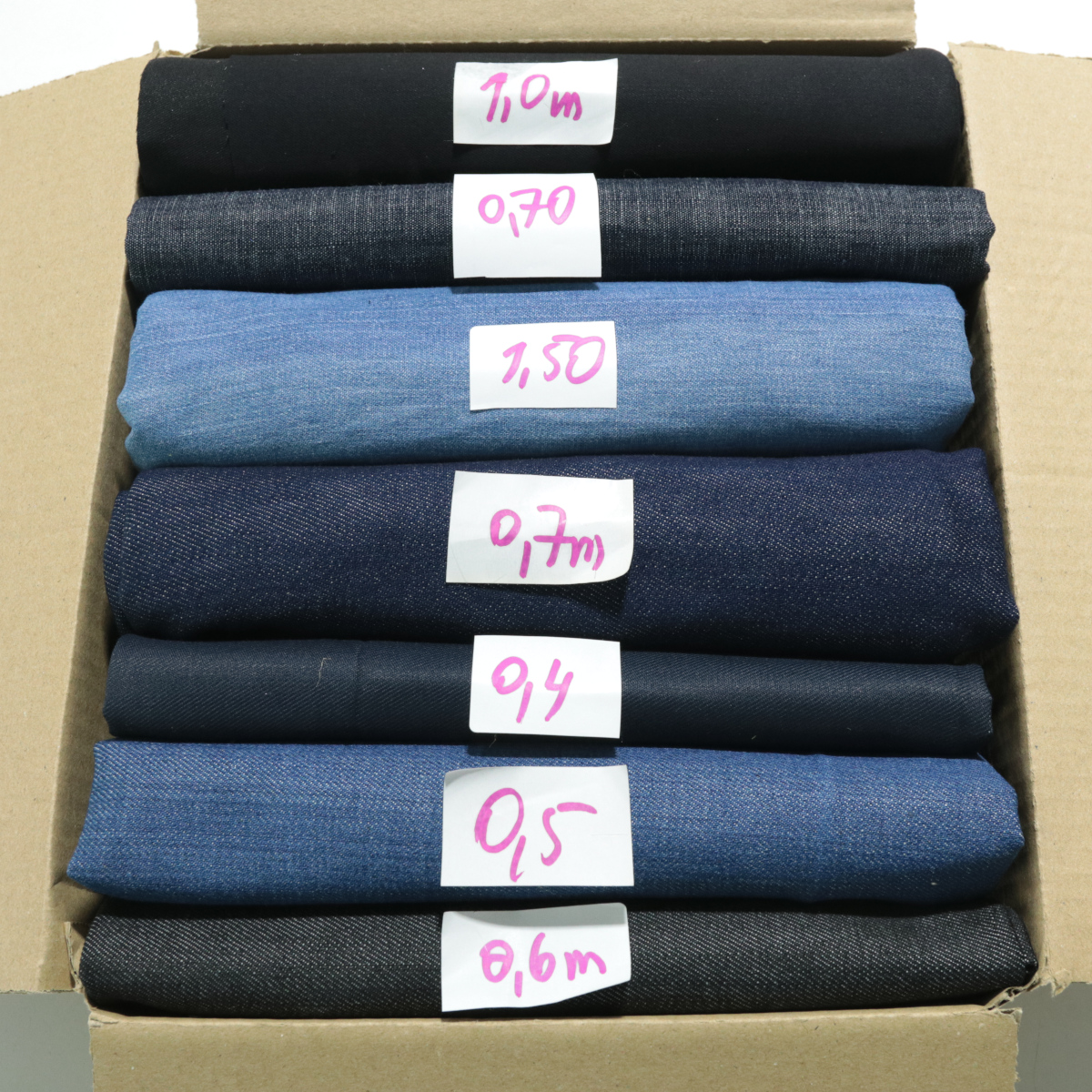 über 5 m Reste Paket Jeans Stoff Denim BW
