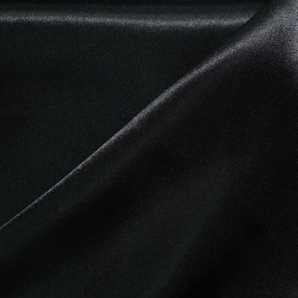 zarter Glanz Futter Satin Stoff Meterware als Gardinenstoff Kleiderstoff - Schwarz