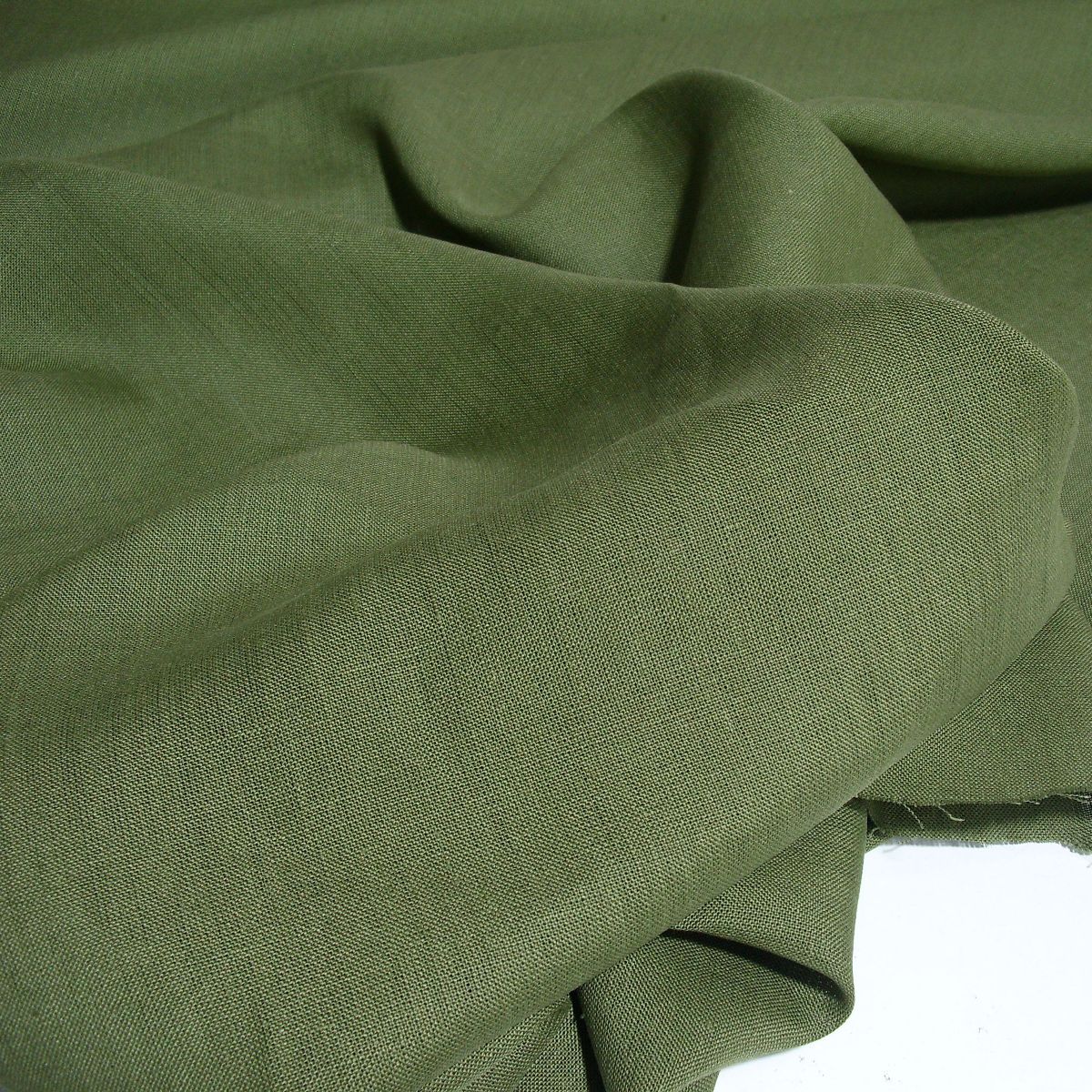 weiches Leinen vorgewaschener Leinenstoff für Kleid Rock Hose Jacke Meterware - oliv