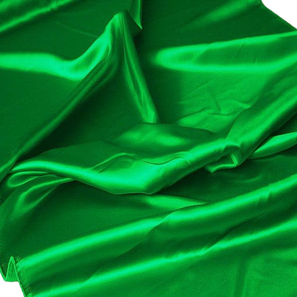 Glanz Satin Stoff Meterware als Gardinenstoff Kleiderstoff - Smaragd Grün