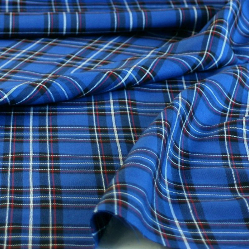 popup_images/187887.jpg Tartan Schottenkaro Stoff Meterware für Kleid Rock Vorhang -  blau schwarz kariert