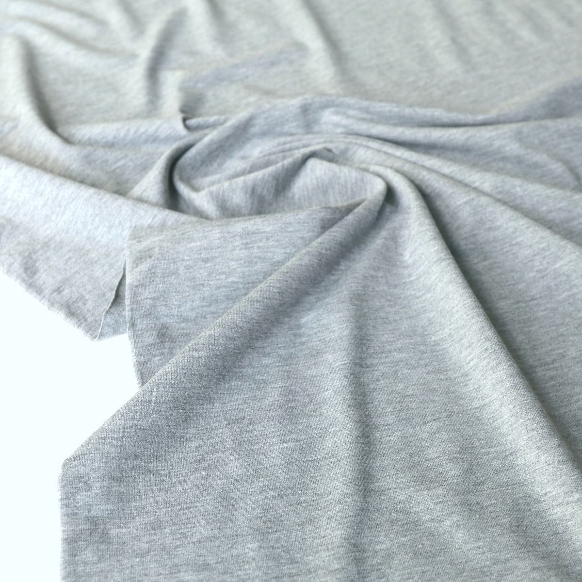 Shirt u Kleider Jersey Stoff in Grau Meliert elastischer Baumwollstoff Meterware