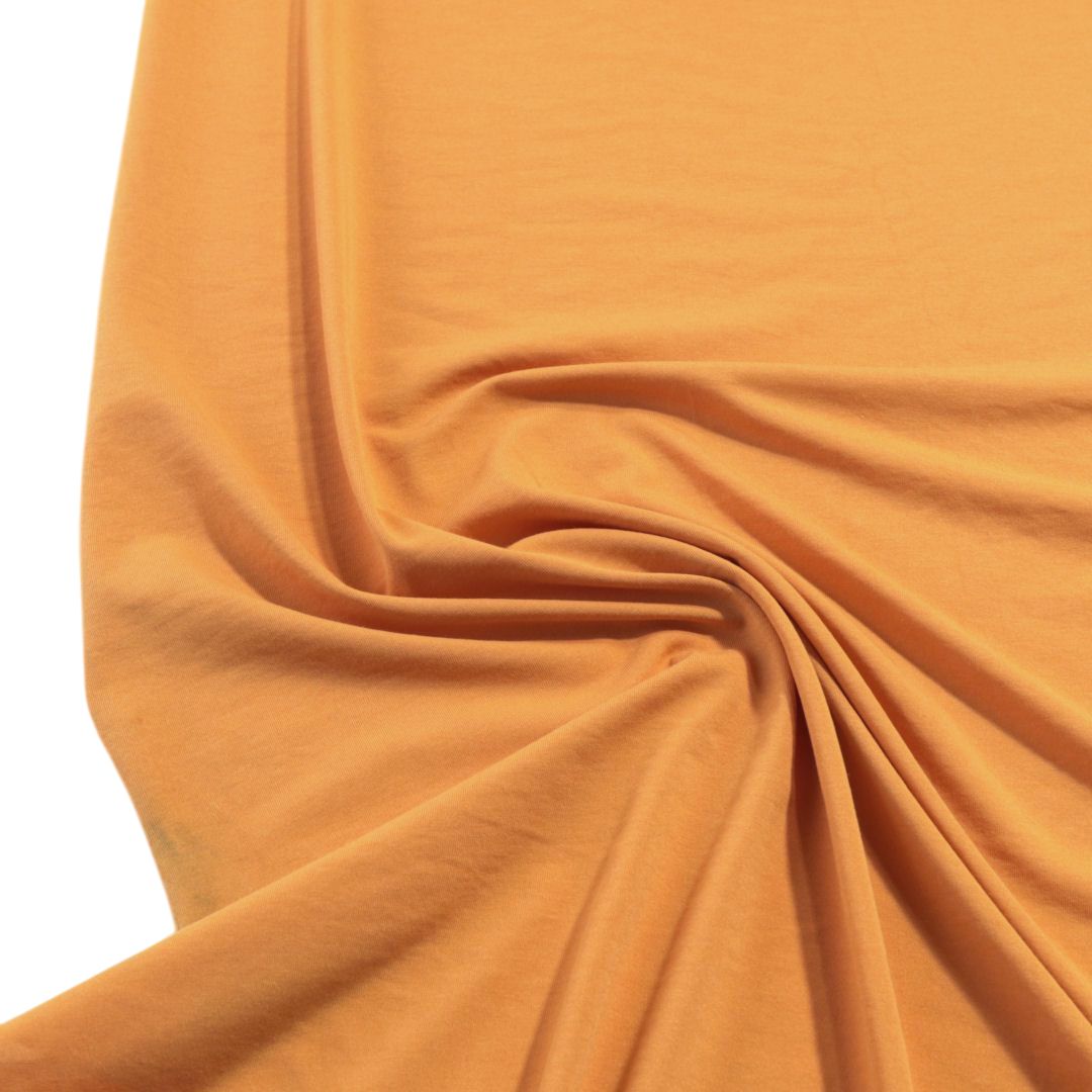 Baumwoll Jersey für Shirt Kleid Rock weicher elastischer Baumwollstoff -  Hell Terra