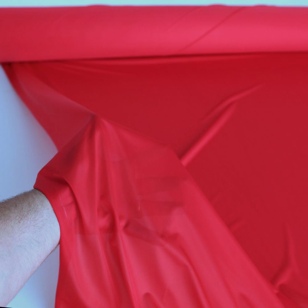leichte Polyester-JERSEY in feuer rot mit Glanz Reizwäsche Negligee knitterfrei