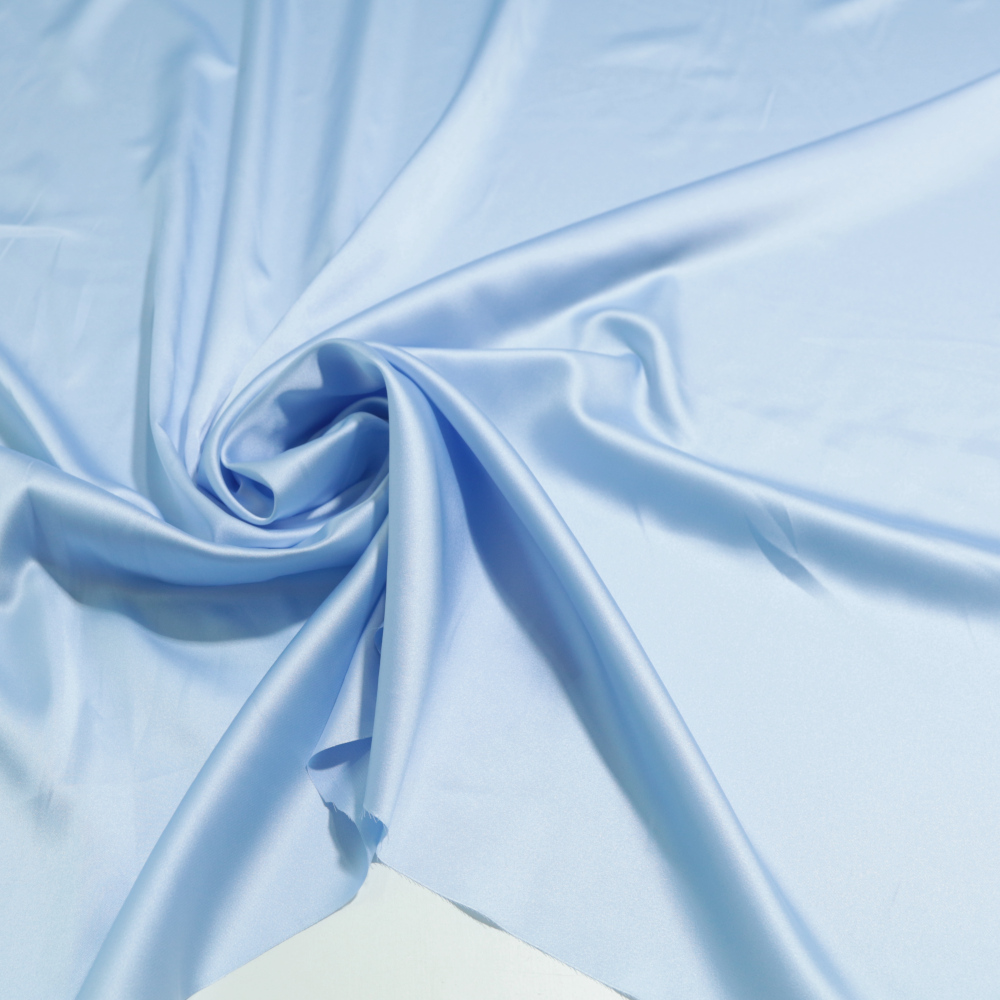 zarter Glanz Futter Satin Stoff Meterware als Gardinenstoff Kleiderstoff - Hell Blau
