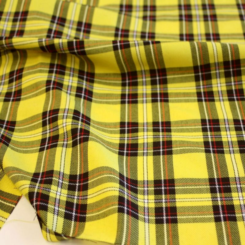 popup_images/187885.jpg Tartan Schottenkaro Stoff Meterware für Kleid Rock Vorhang -  gelb  schwarz kariert