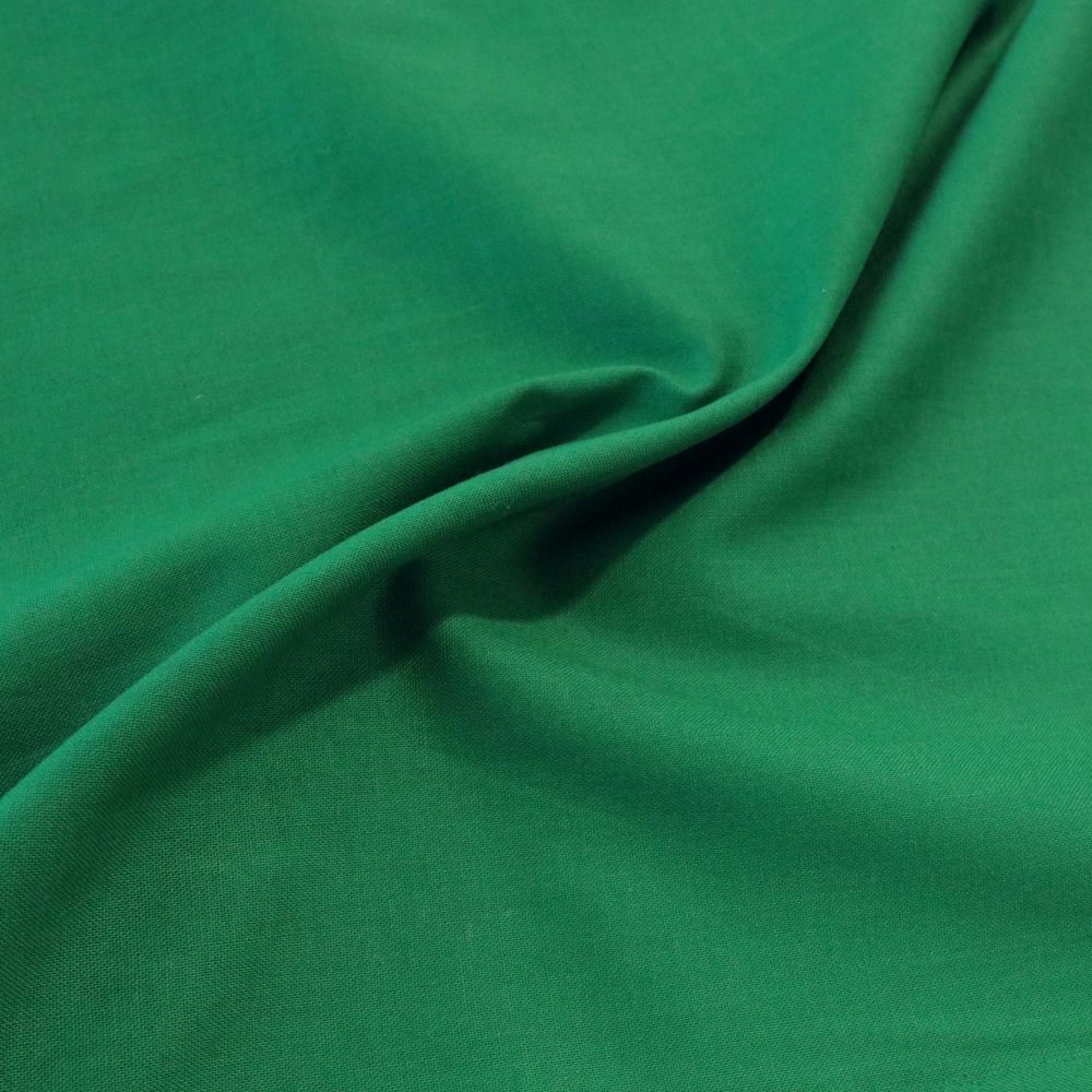 ÖkoTex Baumwollstoff Meterware - weicher Popeline Stoff in smaragd grün