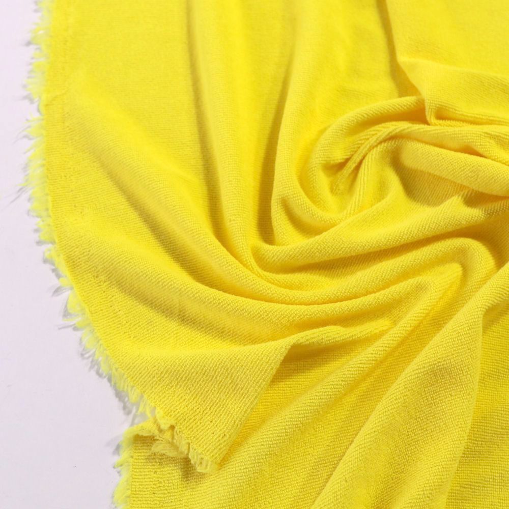 weicher Nicky Jersey Stoff Meterware angerauht - Gelb weicher Nicky Jersey Stoff Meterware angerauht - Gelb