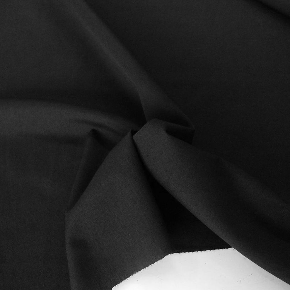 leichtes Wolltuch feiner Wollstoff  knitterfrei Hose Sakko Blazer Rock Meterware -Schwarz