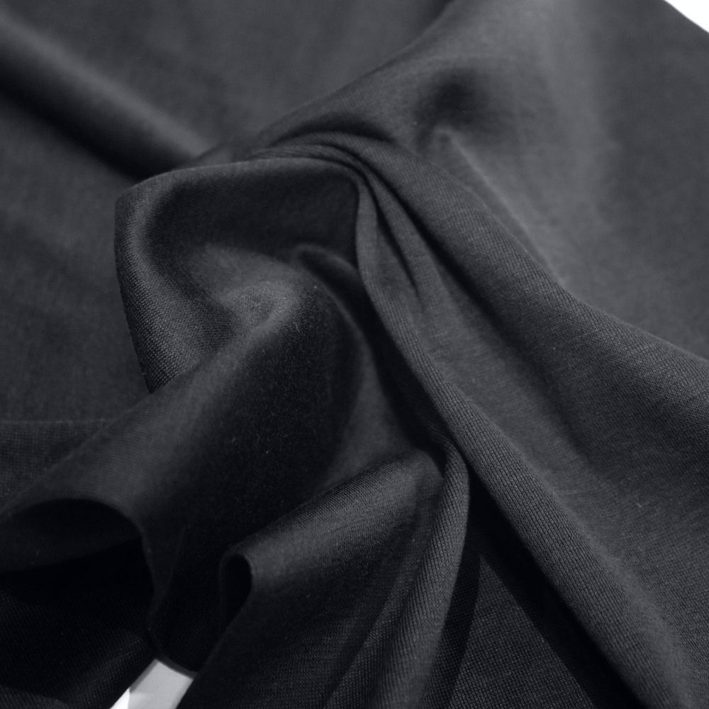 schwarzer Schlauch-Jersey Shirt Kleid BaumwollStoff weich elastisch Jerseystoff
