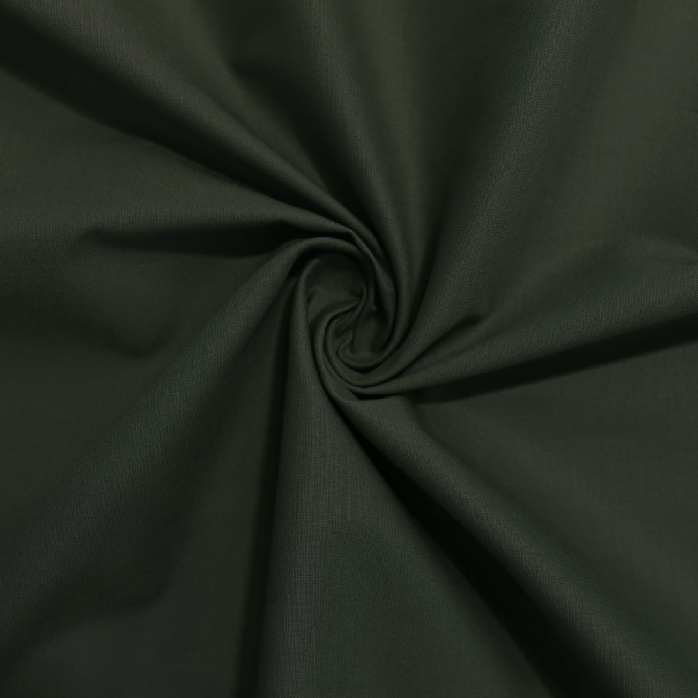 Baumwollstoff für Hose Jacke Kleid Rock Gardine Bettwäsche Kissenbezug Meterware Dunkel Oliv