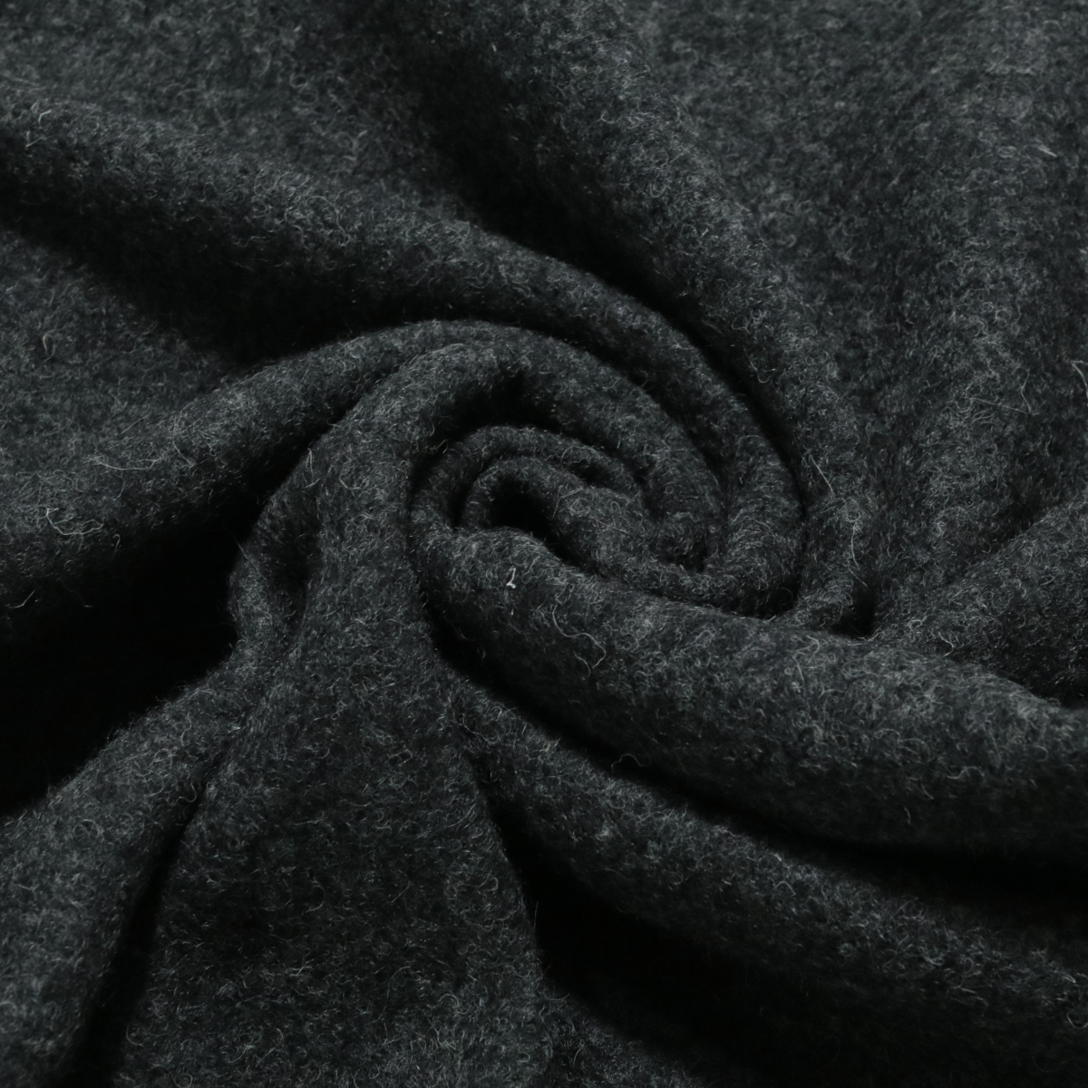 Winter Wollstoff in Anthrazit warmes Dicht gewebtes Wolltuch für Mantel Jacke Sakko