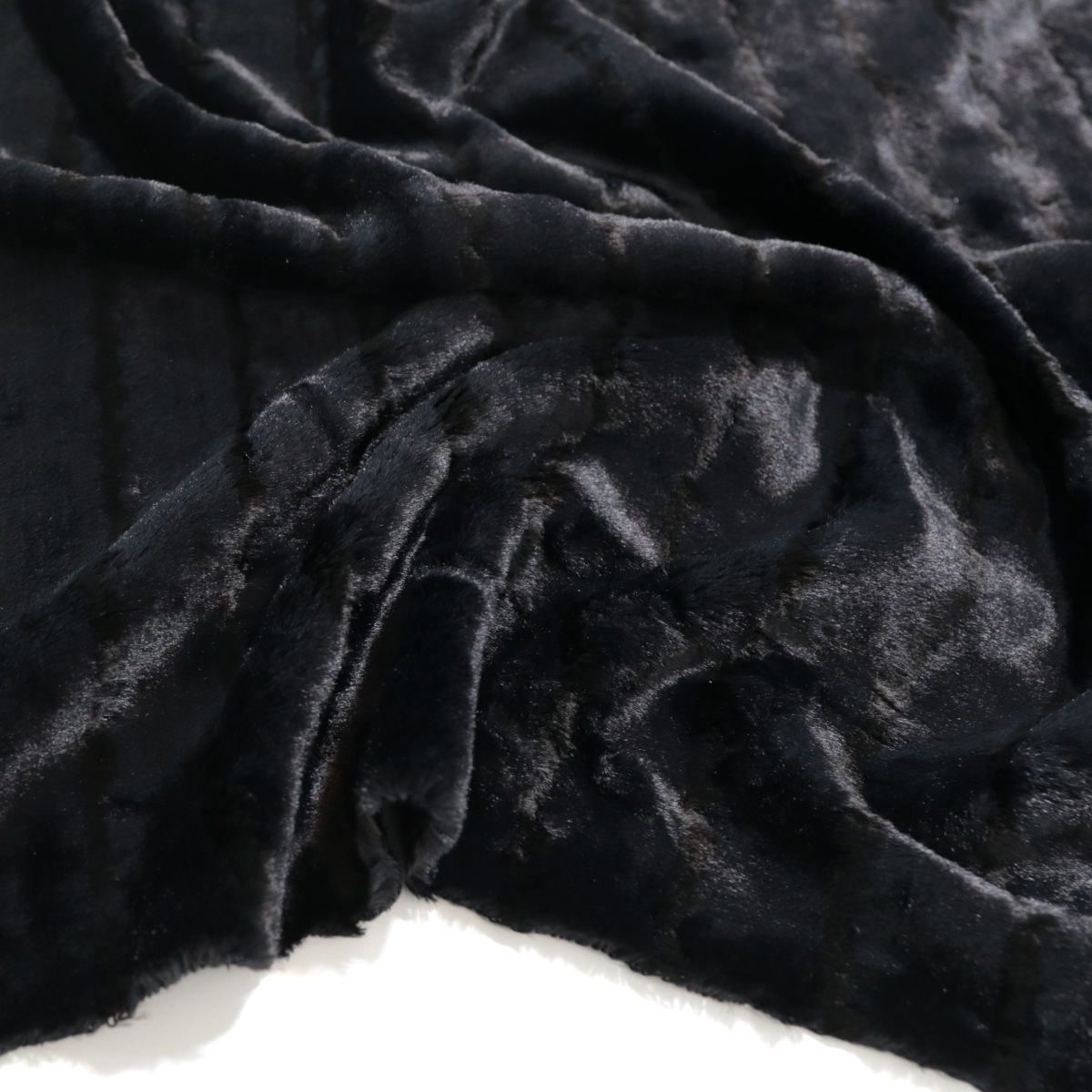 Edel Kurzhaar Kunstfell in schwarz mit Design Baumwolle mit Viskose Meterware