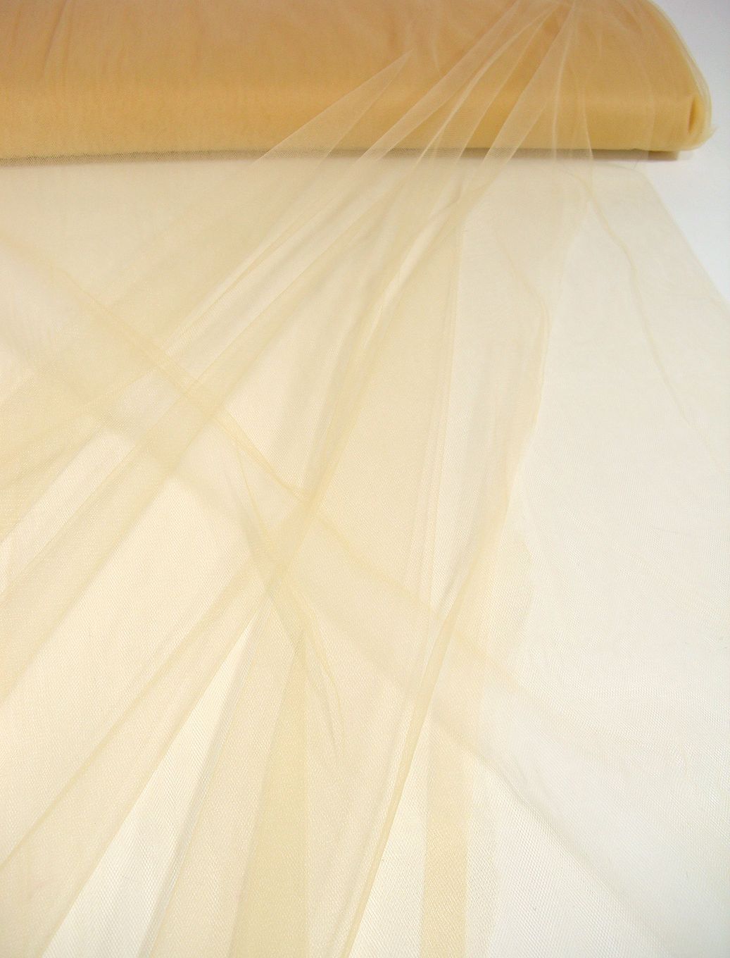 uni Tüllstoff Meterware 300cm breit für Gardine Vorhang Store Hochzeit - Sahara Beige