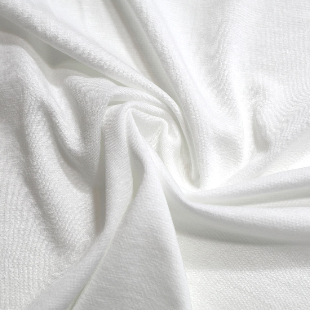 Jersey Meterware leicht angerauter Jerseystoff für Shirt Kleid Rock Deko - weiß
