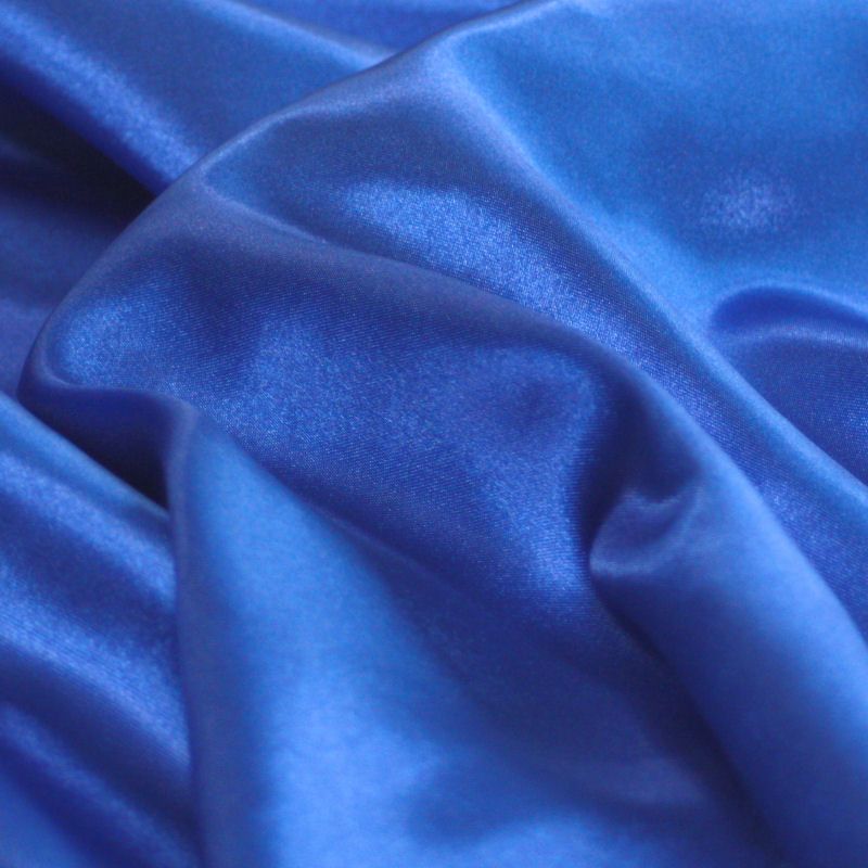 Glanz Satin Stoff Meterware als Gardinenstoff Kleiderstoff - Royal Blau