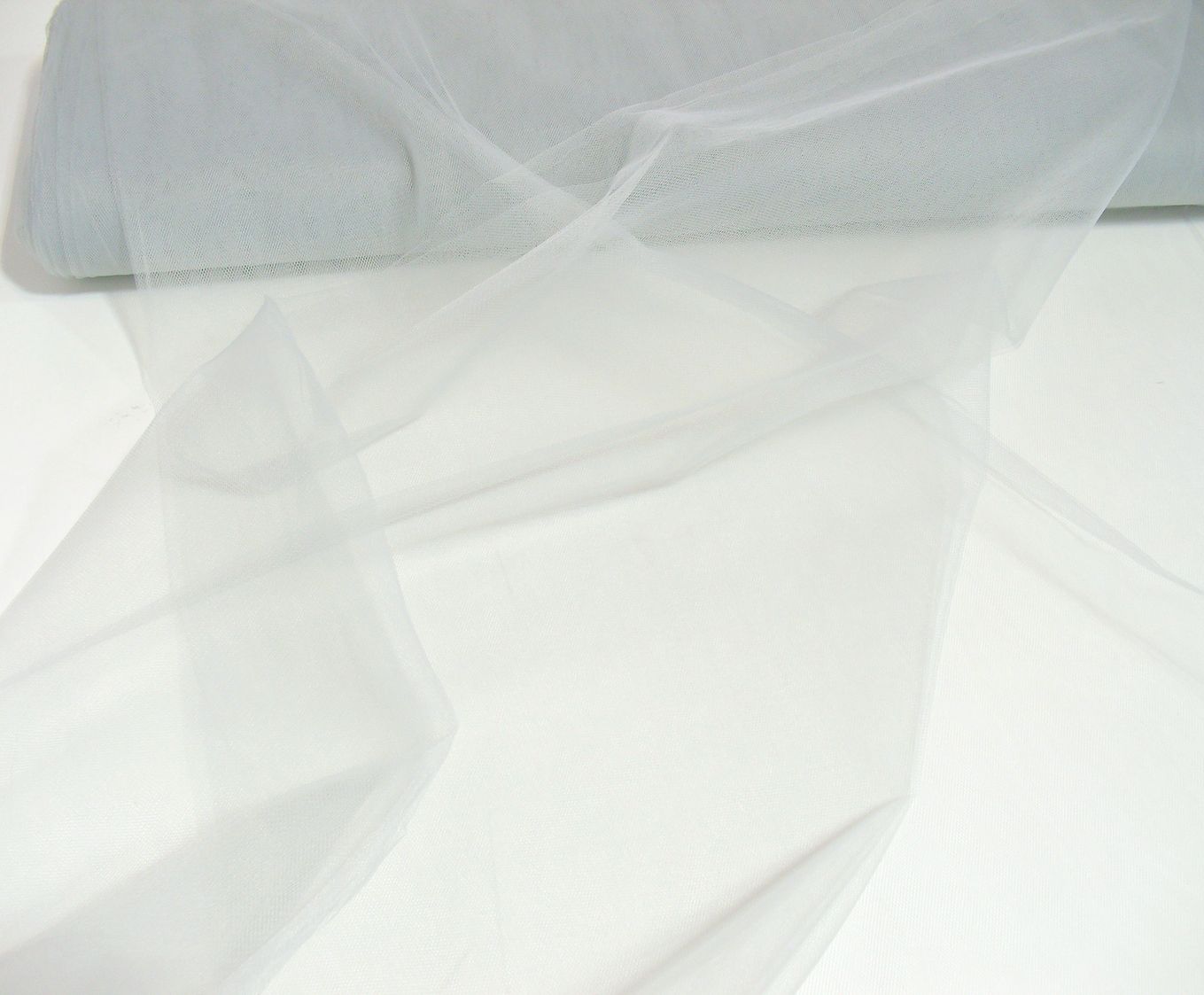 hell grauer Tüll-Stoff 300cm breit Gardine Netzstoff für Store Vorhang Kleid