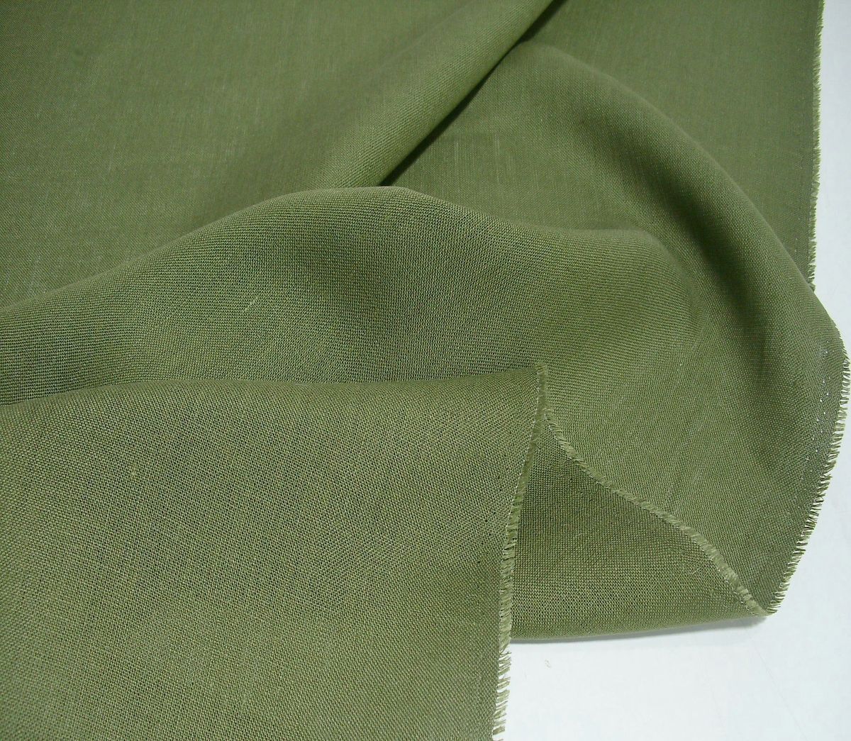 weiches Leinen vorgewaschener Leinenstoff für Kleid Rock Hose Jacke Meterware - oliv