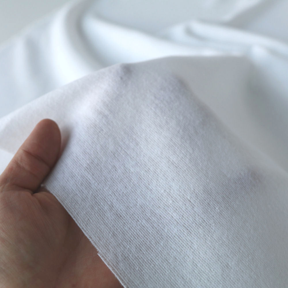 baby weicher Öko-Tex Molton Baumwollstoff Meterware - Weiß baby weicher Öko-Tex Molton Baumwollstoff Meterware - Weiß