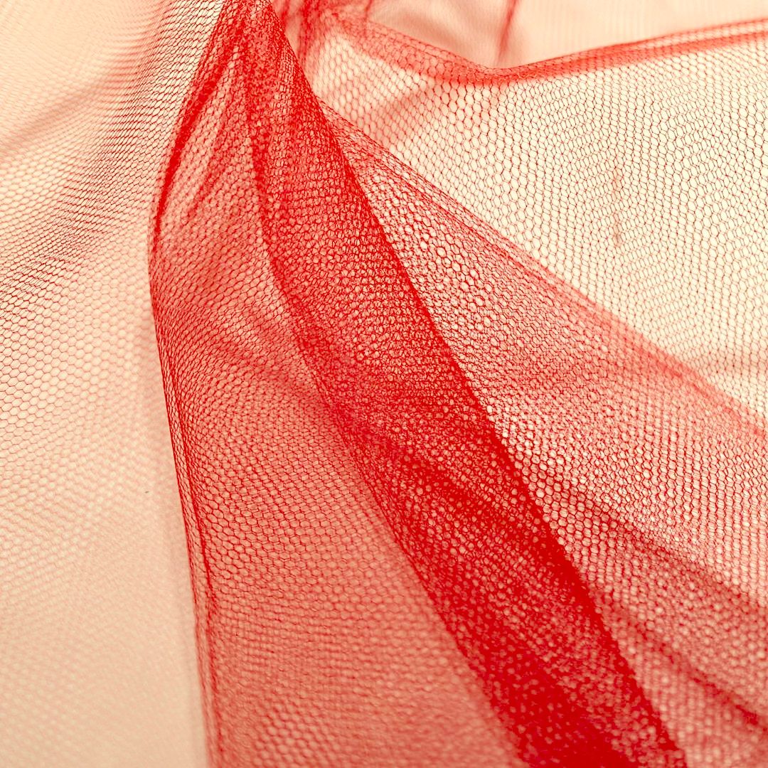 Tüllstoff Meterware 180cm breit für Gardine Vorhang Store Hochzeit -  Rot Tüllstoff Meterware 180cm breit für Gardine Vorhang Store Hochzeit -  Rot