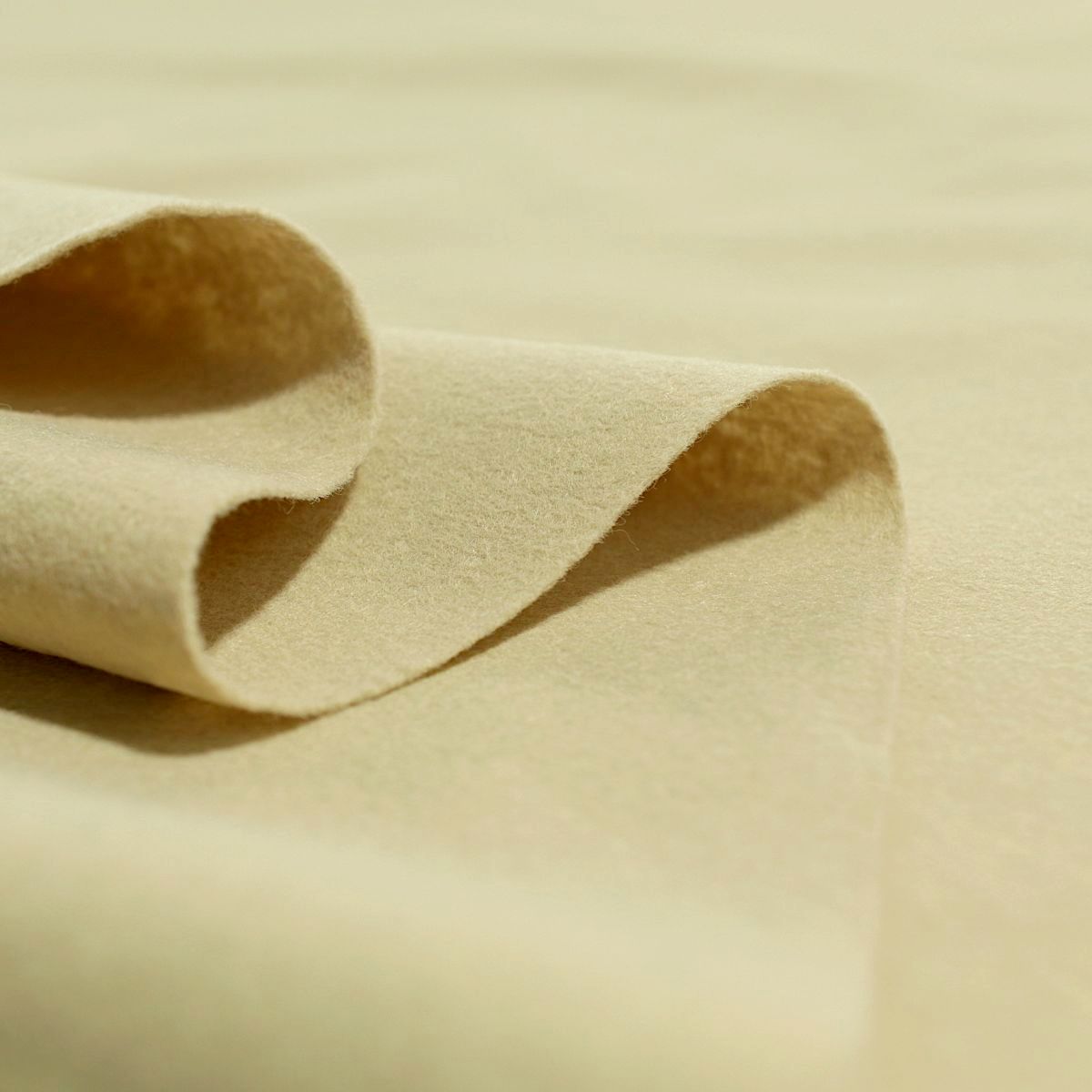 leichter Bastelfilz 190cm breit Filzstoff 1 mm dick Filzmatte Nadel-Filz Taschenfilz - Beige
