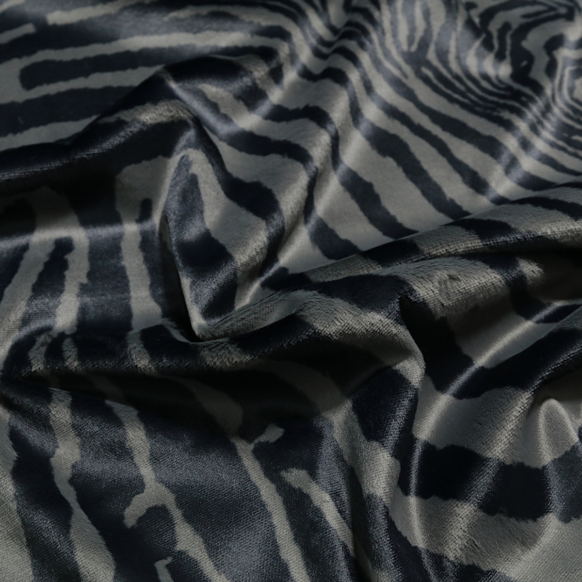 Stretch Samt Baumwolle Dekostoff Husse Wohnmobil DIY Stoff Schwarz Zebra