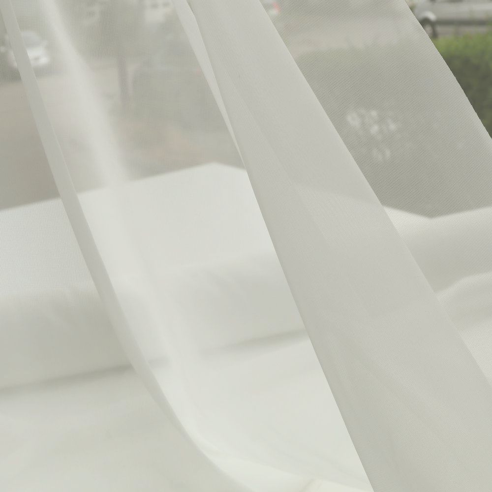 Gardinenstoff Chiffon Gardine Hochzeit Netzstoff 155cm breit weiß Meterware