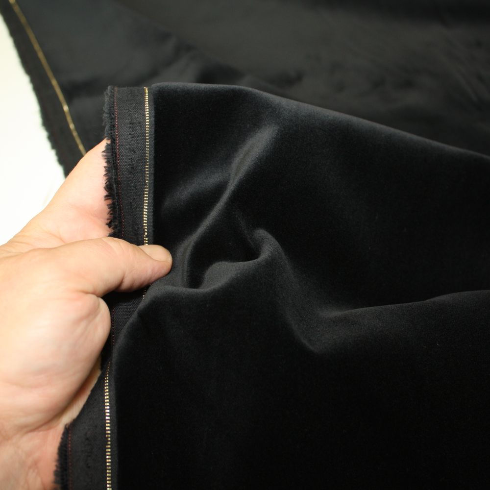 schwerer Bühnen SAMT in schwarz Vorhang Polster 2mm dicker Baumwoll-Stoff Velour
